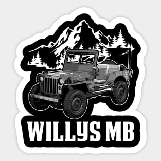 Willys MB jeep car name Sticker